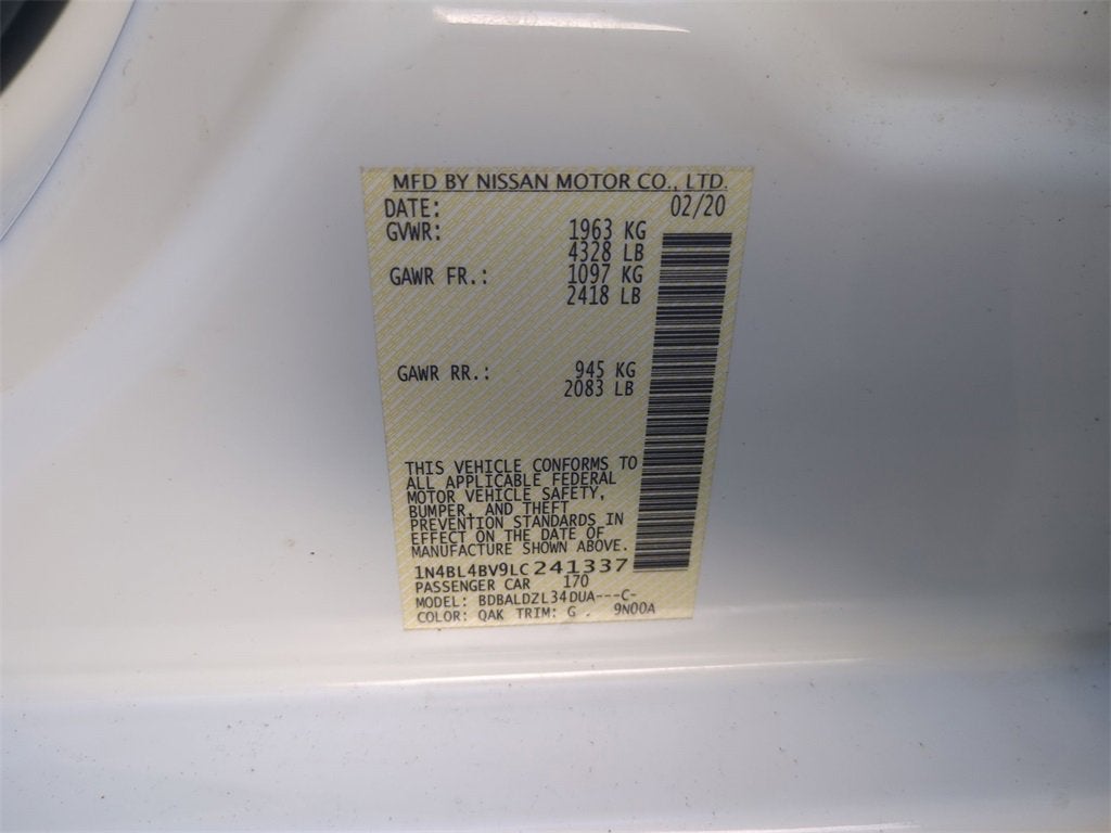 2020 Nissan Altima 2.5 S